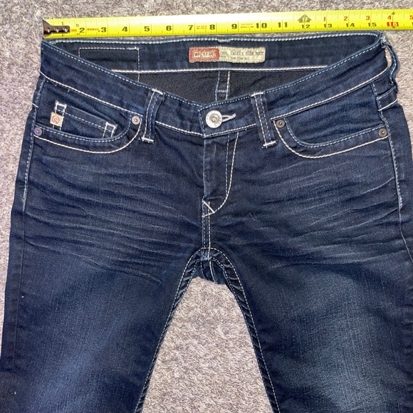 BIG STAR Casey K Slim Boot Low Rise Fit Sz 27R Dark Denim Blue Jeans - Picture 3 of 8
